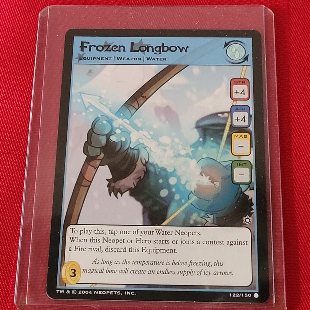 2004 NEOPETS, FROZEN LONGBOW CARD!!!